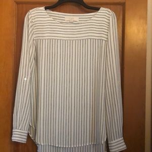 Blouse black and white striped